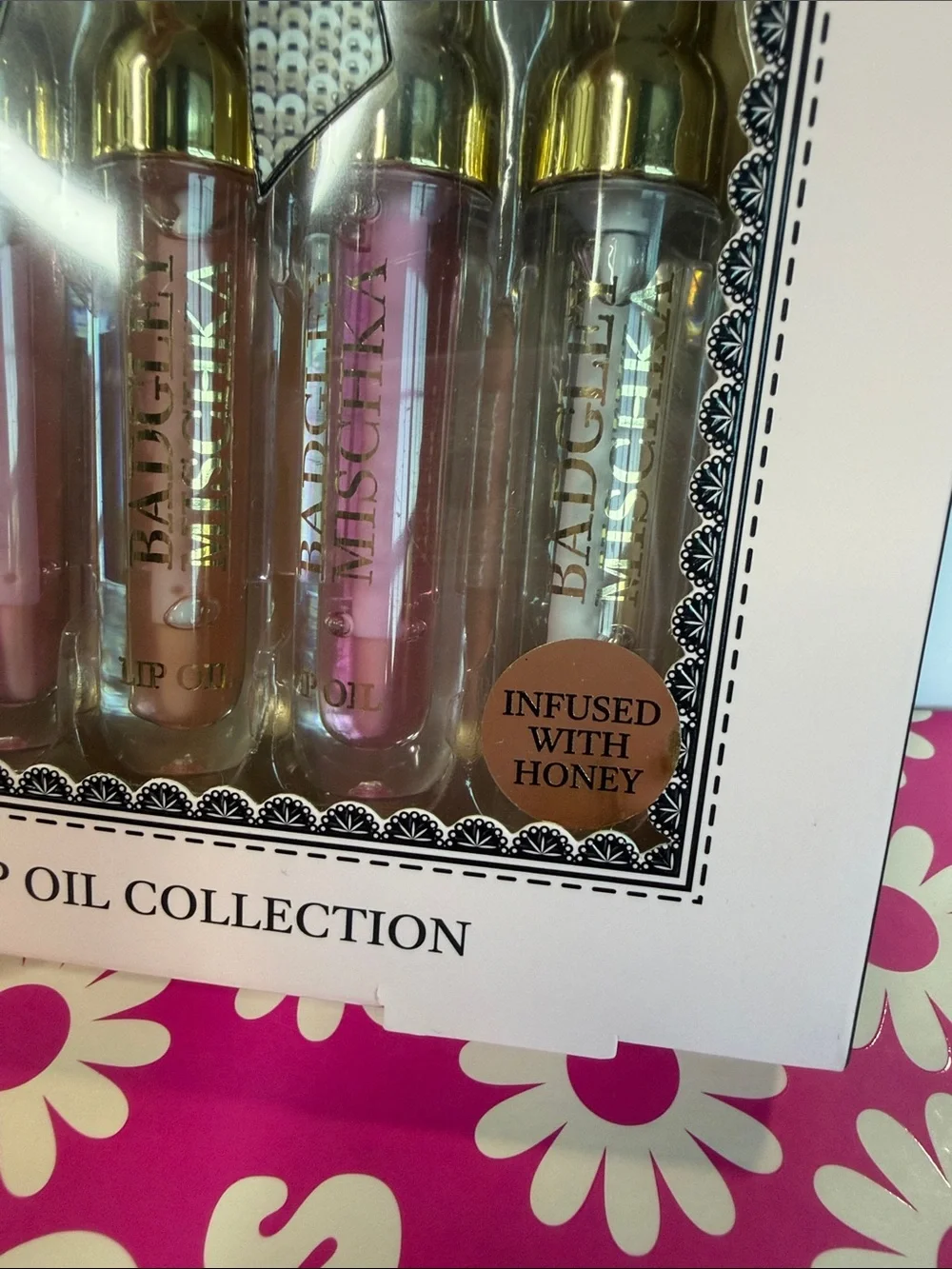 Badgley Mischka Pink and Clear‎ 5-Piece Lip Oil Set
